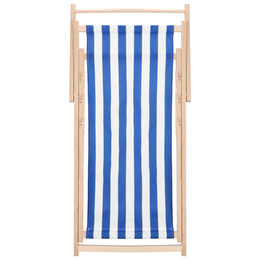 Leżak ogrodowy, drewniany z 3-stopniową regulacją, plażowy, balkonowy, biało-niebieskie pasy