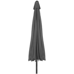 Parasol ogrodowy z korbą 410 cm duży składany na balkon, taras ciemnoszary
