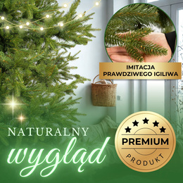 Choinka sztuczna premium 180 cm świerk naturalny, produkcja polska