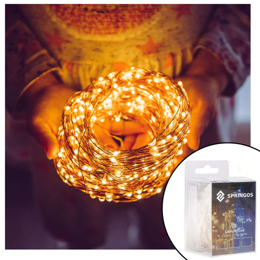 Lampki dekoracyjne 50 LED druciki mikro na baterie