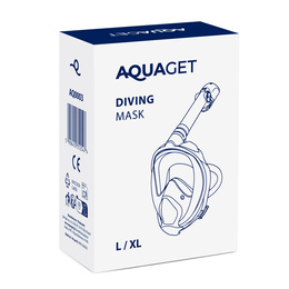 Maska z rurką do nurkowania, snorkelingu L/XL pełnotwarzowa, AntiFog, uchwyt na kamerę