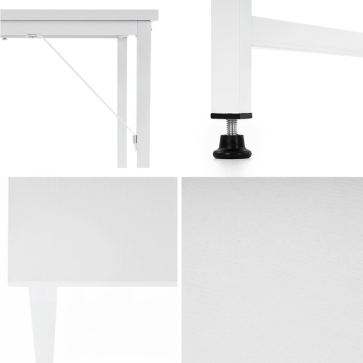 Biurko komputerowe nowoczesne 100x50x76 cm stolik loft industralny biały