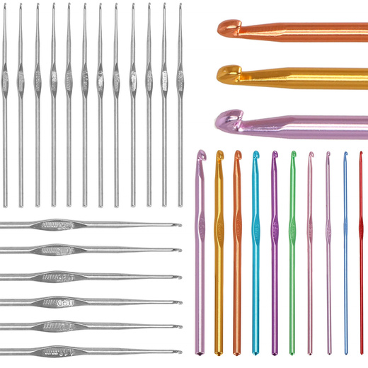 Zestaw do szydełkowania 22 szt. i etui szydełka z aluminium i stali nierdzewnej