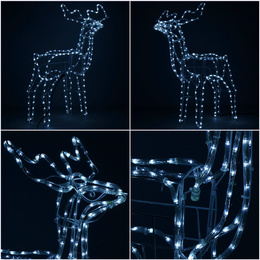 Renifer Led 90 cm świąteczny, świetlna dekoracja do ogrodu biały zimny