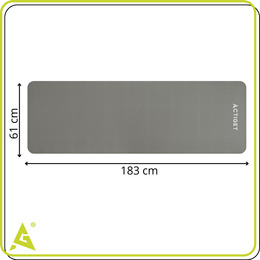 Mata do jogi, ćwiczeń fitness 183x61 cm antypoślizgowa, materac do stretchingu szary
