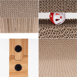 Drapak dla kota, karton do drapania z kocimiętką, legowisko z tektury, piłeczka z dzwoneczkiem