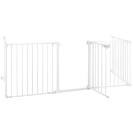 Bramka zabezpieczająca z barierkami 5 elementow 318 cm biała