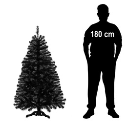 Choinka sztuczna, jodła 150 cm nowoczesne drzewko świąteczne czarne