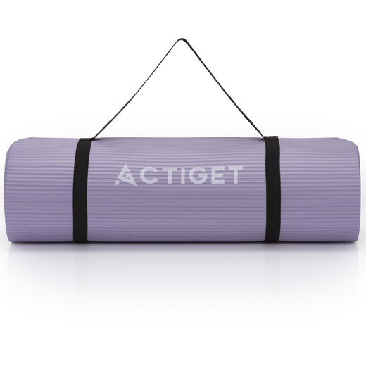 Mata do jogi, ćwiczeń fitness 183x61 cm antypoślizgowa, materac do stretchingu fioletowy