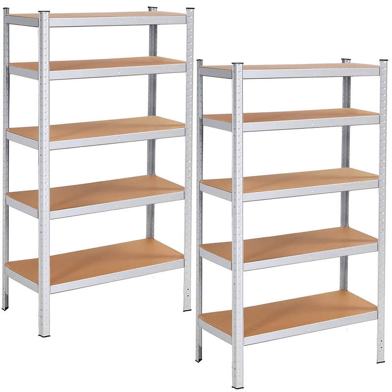 Zestaw regałów metalowych 2 szt. 150x75x30cm 625kg z 5 półkami do garażu, piwnicy