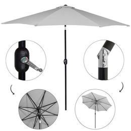 Parasol ogrodowy składany 300 cm duży na balkon szary