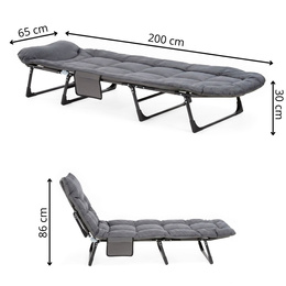 Łóżko turystyczne składane 200x65 cm kanadyjka łóżko polowe do 150 kg leżanka na kemping