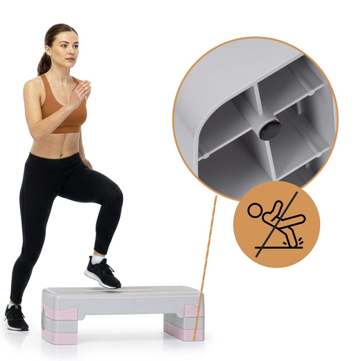 Step do ćwiczeń fitness 3-stopnie, schodek treningowy do aerobiku