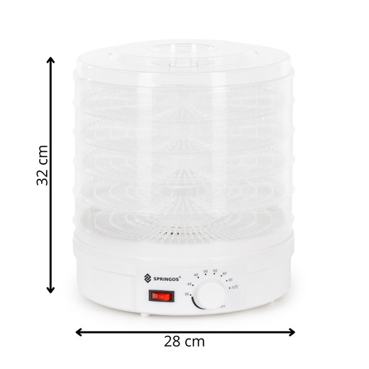 Suszarka do żywności, spożywcza do grzybów, ziół 5‑poziomowa 15 L 350 W z regulacją temperatury