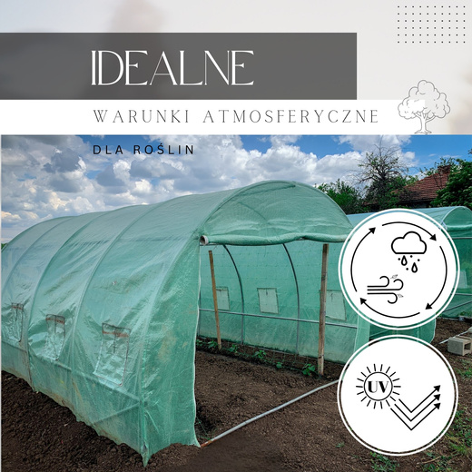Szklarnia ogrodowa foliowa UV-4 140g/m2 tunel foliak 3x2x2 m zielony