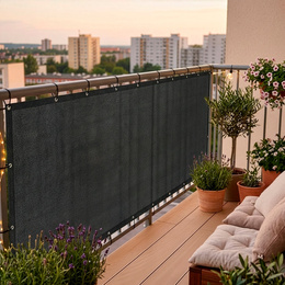 Osłona balkonowa, maskująca 100x300 cm mata na balkon zacieniająca 95% antracytowa