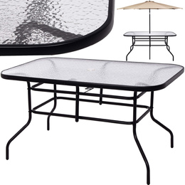 Meble ogrodowe na taras krzesła metalowe 6 szt. stół prostokątny 120 x 70 cm czarno-brązowy