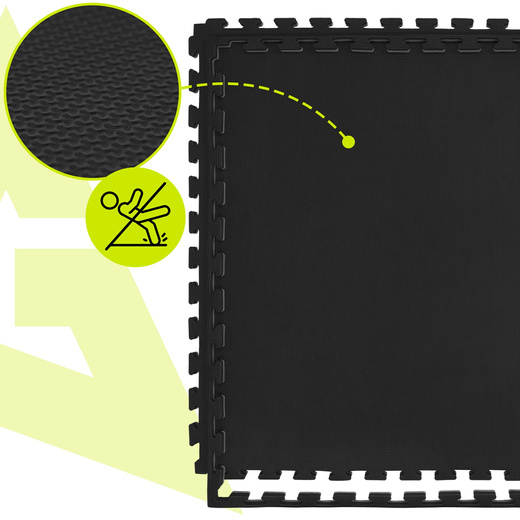 Mata treningowa, ochronna, puzzlowa 100x100 cm z pianki EVA 2 cm antypoślizgowa, grafitowo-szara