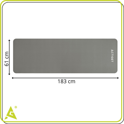 Mata do jogi, ćwiczeń fitness 183x61 cm antypoślizgowa, materac do stretchingu szary
