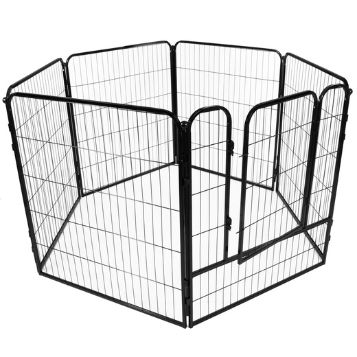 Kojec dla zwierząt wybieg klatka dla psa 184x94x100 cm czarna