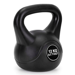 Kettlebell 12 kg odważnik, hantla do ćwiczeń ABS kula do treningu siłowego, czarny