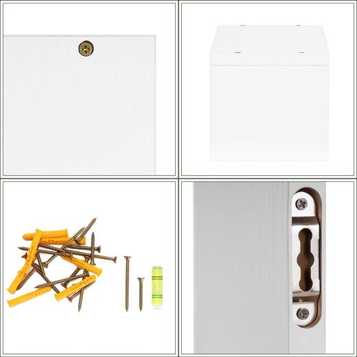 Półki ścienne 3 szt. na przyprawy, książki półki wiszące nowoczesne białe