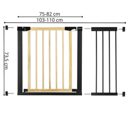 Bramka zabezpieczająca schody 75-110 cm bramka rozporowa brązowo-czarna