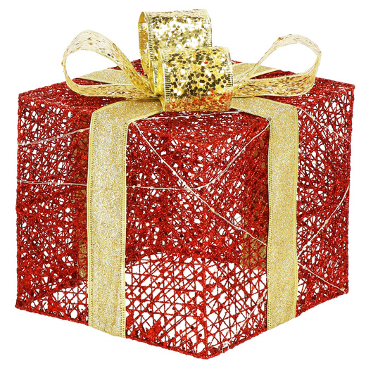 Dekoracja świąteczna LED prezenty oświetlenie zestaw 3 szt. biały ciepły