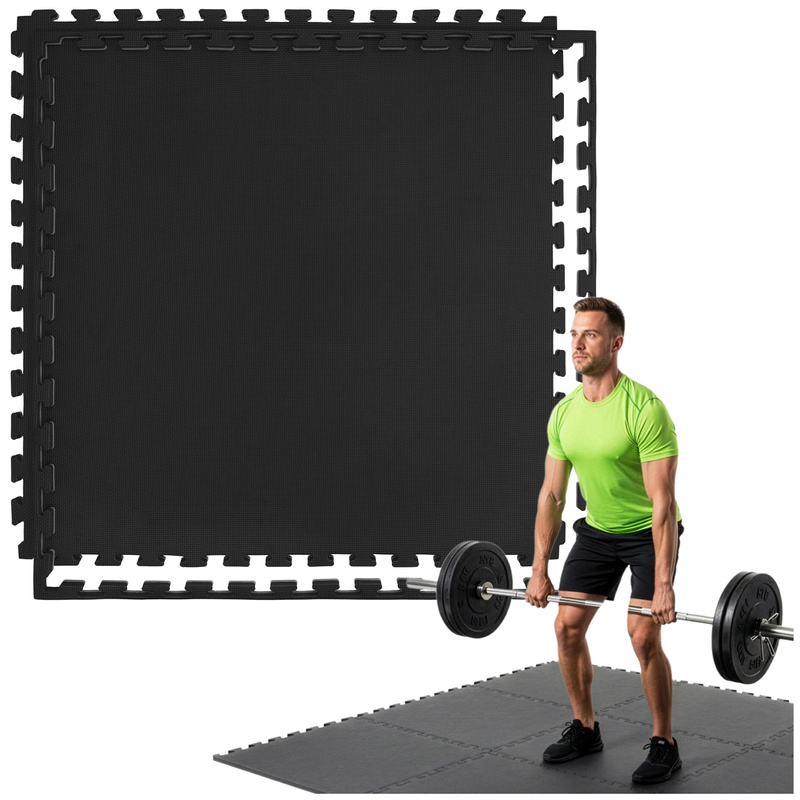 Mata treningowa, ochronna, puzzlowa 100x100 cm z pianki EVA 2 cm antypoślizgowa, grafitowo-szara