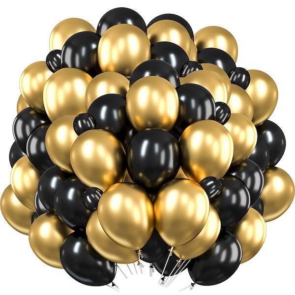 Balony na urodziny 100 szt. dekoracje złoty/czarny