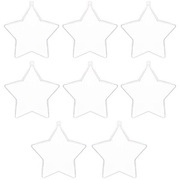 Bombki akrylowe 12cm gwiazda plastikowa decoupage zestaw 8 szt.