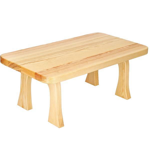 Drewniany stolik kawowy 90 cm impregnowany naturalne drewno