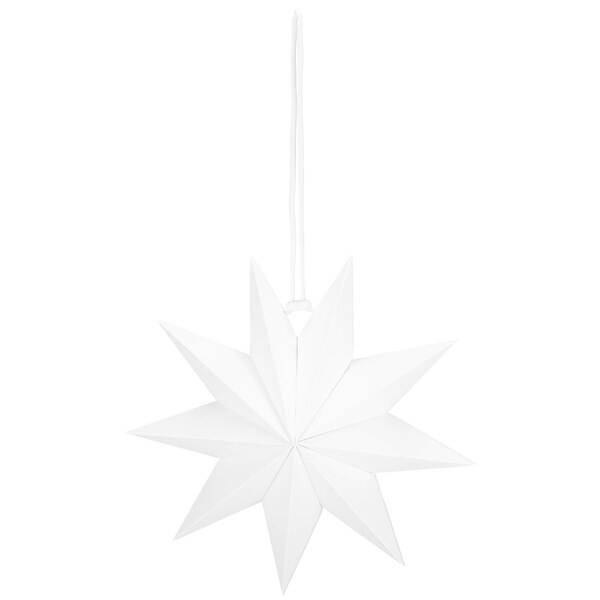 Gwiazda świąteczna papierowa zawieszka choinkowa biała