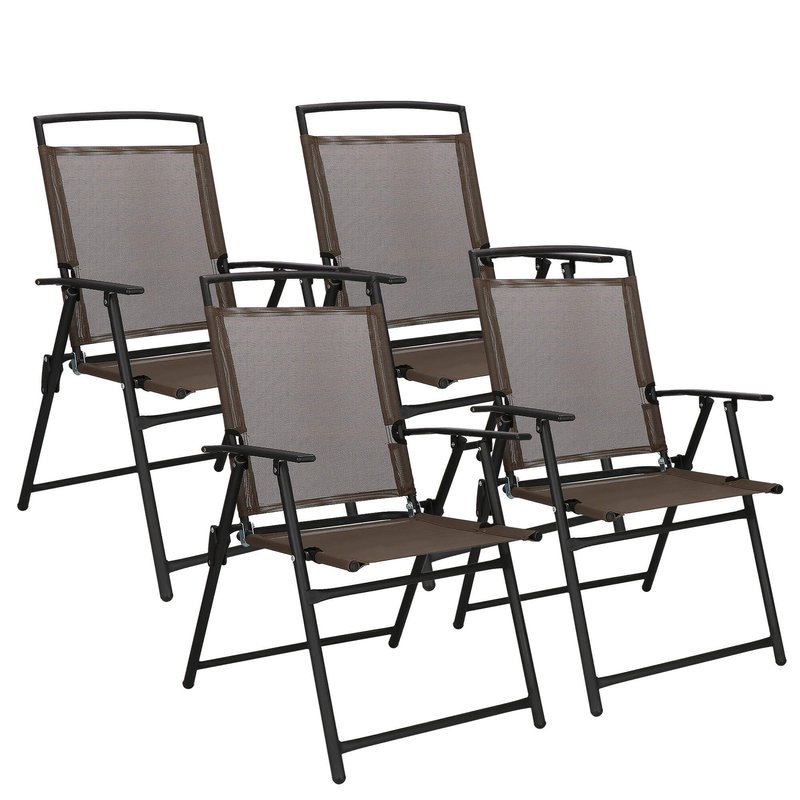 Krzesło ogrodowe 4 szt. na taras, balkon brązowo-czarne