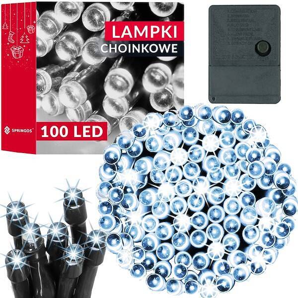 Lampki choinkowe 100 led biały zimny 8,5 m oświetlenie świąteczne