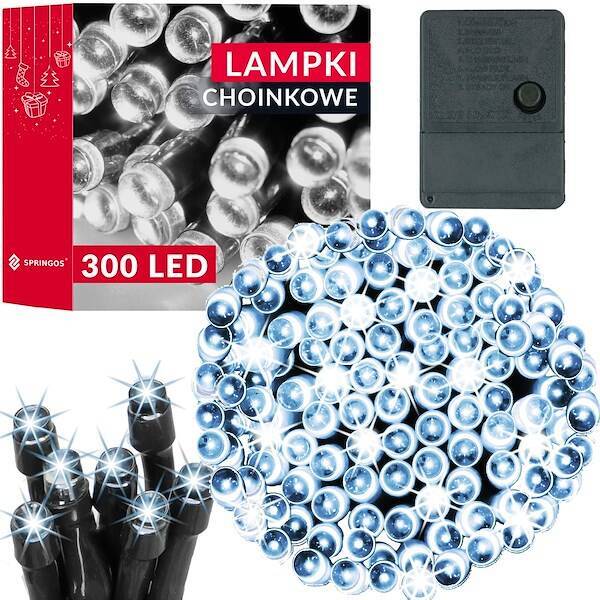 Lampki choinkowe 300 led zimny biały 22,5 m oświetlenie świąteczne