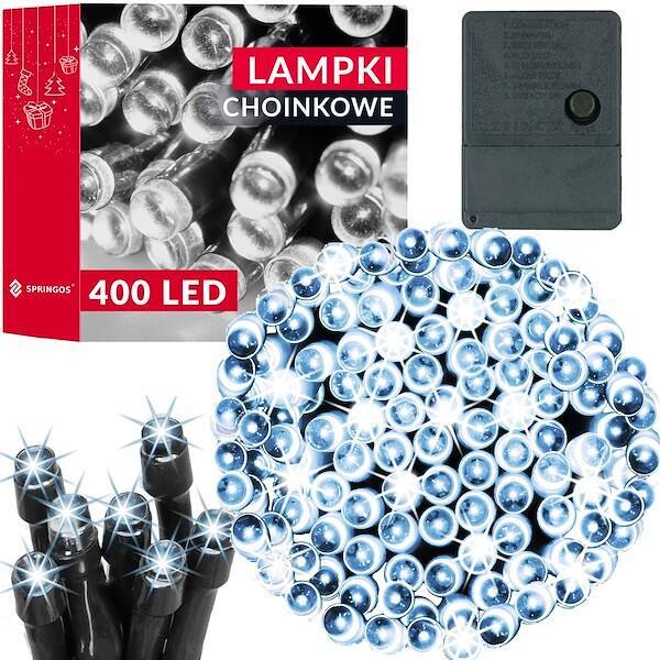 Lampki choinkowe 400 led biały zimny 27,5 m oświetlenie świąteczne IP20