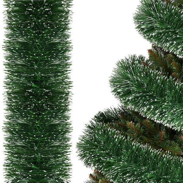 Łańcuch na choinkę 6m zielono-biały, girlanda choinkowa, średnica 15cm