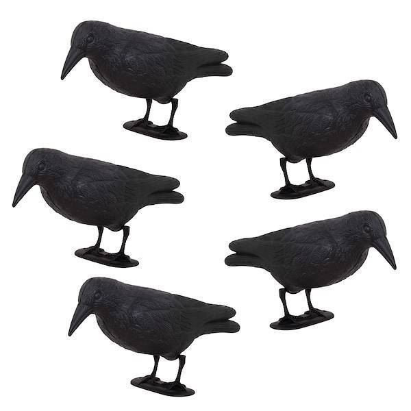 Odstraszacz ptaków 11x39x18,5cm stojący kruk czarny zestaw 5 szt.