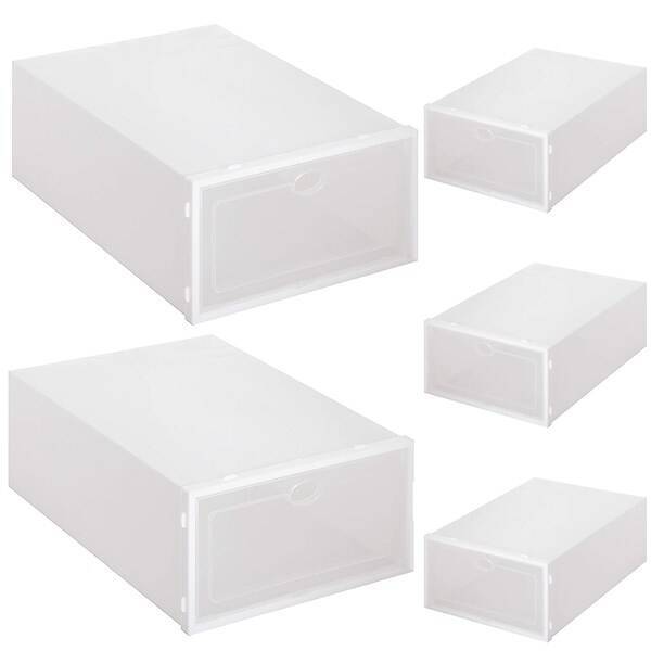 Organizer na buty 30x21x12 cm zestaw 5 szt. pojemniki z otwieraną klapą