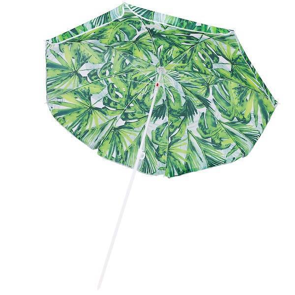 Parasol plażowy 160 cm parasol do ogrodu zielono-biały liście
