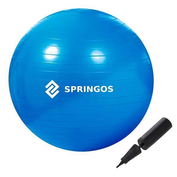 Piłka fitness gimnastyczna do ćwiczeń 85 cm niebieska z pompką