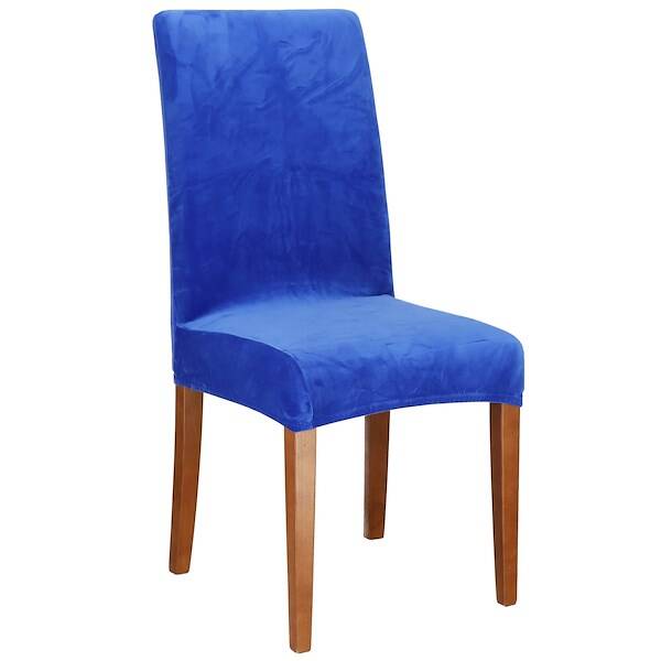 Pokrowiec na krzesło uniwersalny niebieski velvet