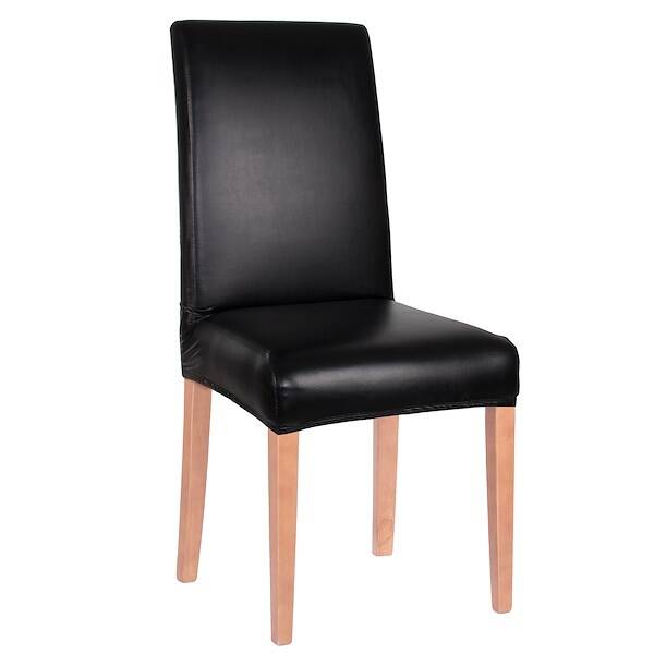 Pokrowiec na krzesło uniwersalny skórzany czarny