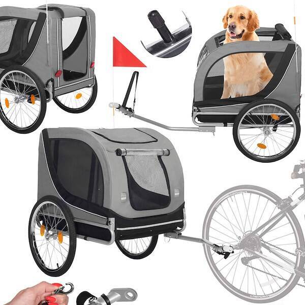Przyczepka rowerowa dla psa, 40 kg wózek rowerowy do przewozu zwierząt, transporter