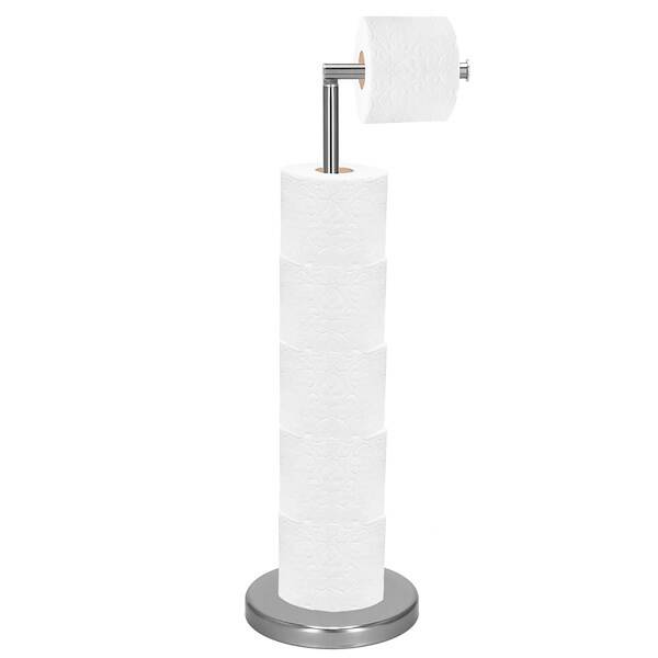 Stojak łazienkowy na papier toaletowy 83,5 cm wolnostojący uchwyt na papier, chromowany