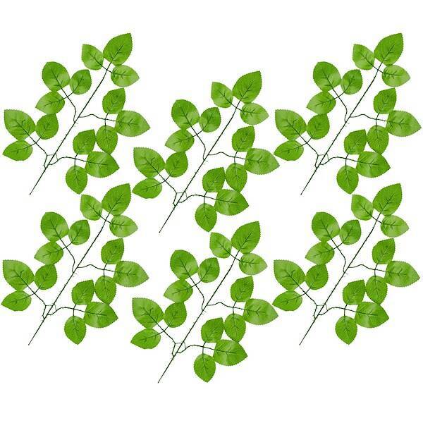 Sztuczne liście gałązki 6 szt. ozdoba do bukietu z zielonymi listkami