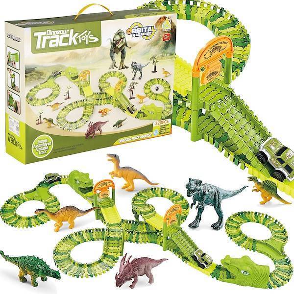Tor wyścigowy park dinozaurów zestaw 320 elementów zabawka dla dzieci
