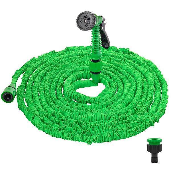 Wąż ogrodowy z pistoletem 20m-60m rozciągliwy szlauch lateksowy zielony