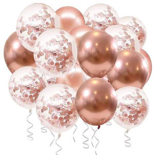 Balony urodzinowe goldrose zestaw na urodziny 39 szt.